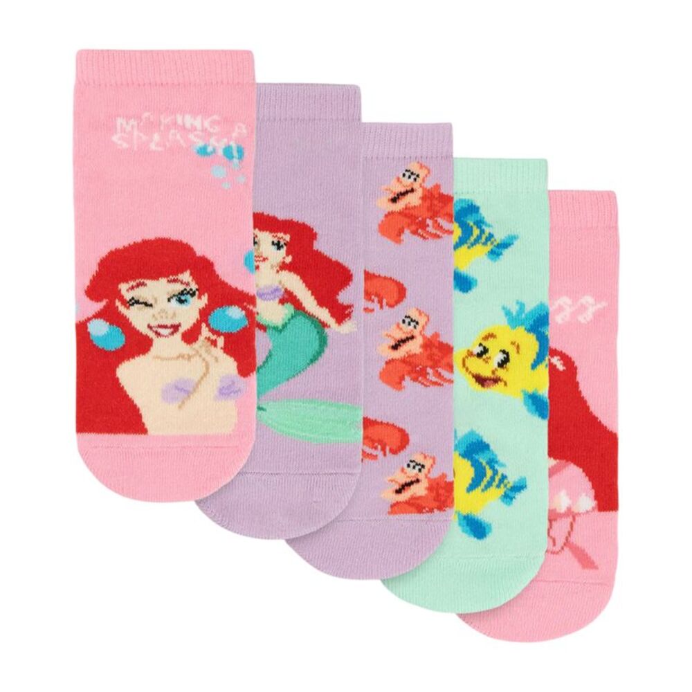 The Little Mermaid Girls Ariel Socks Set (Pack of 5) / Multicolored